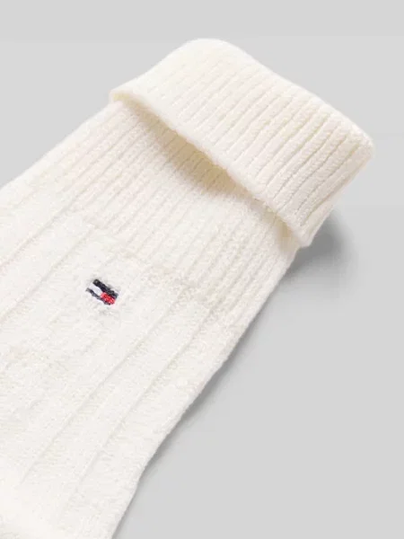 Skarpety z detal z logo Tommy Hilfiger białe