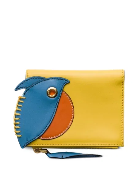 Portofel Prada din piele galben