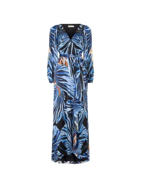Rochie maxi Temperley London cu imagine plic albastru