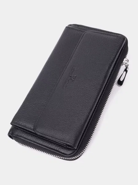 Кожаный кошелек St Leather Accessories черный