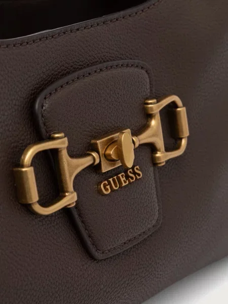 Кожаная сумка хобо Guess