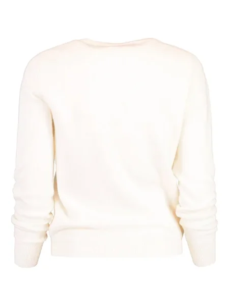 Džemper Lingua Franca s vezom s okruglim izrezom bijela