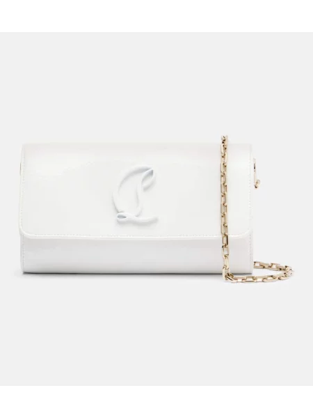 Usnjena pisemska torbica Christian Louboutin bela