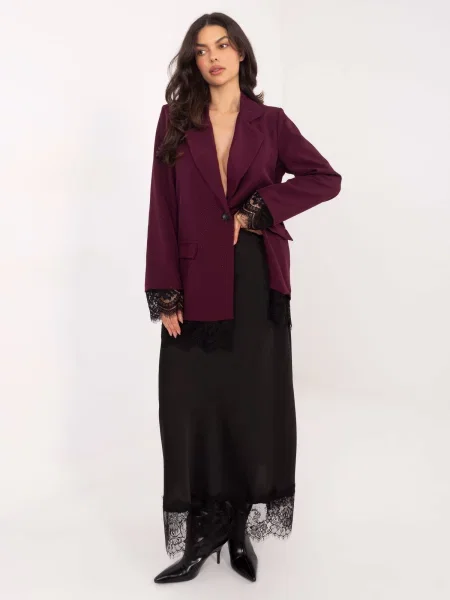 Sacou Italy Moda din dantelă negru