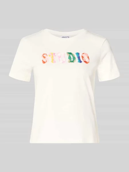T-shirt w kroju regular fit z haftowanym logo Jake*s Studio Woman biała