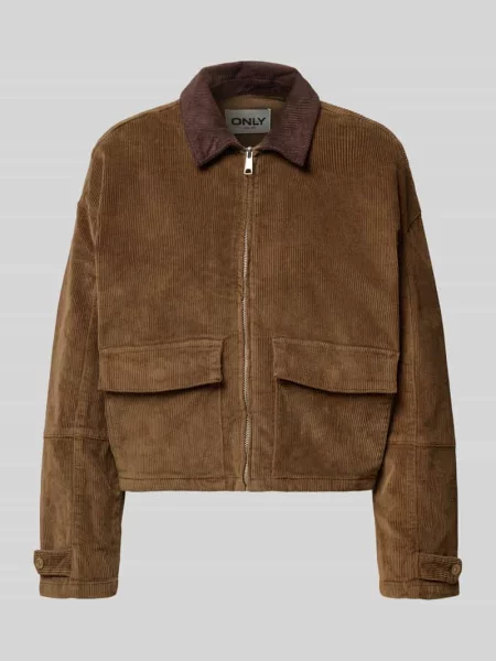 Kurtka przejściowa Only sztruksowa brązowa