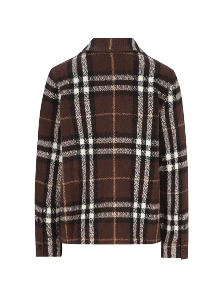 Top Burberry din cașmir în carouri maro