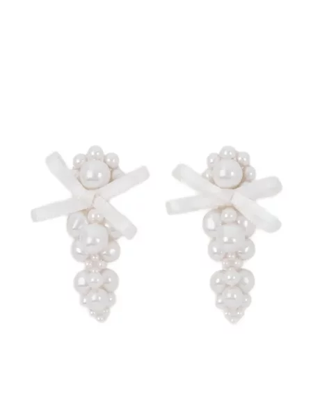 Cercei Simone Rocha cu funde alb