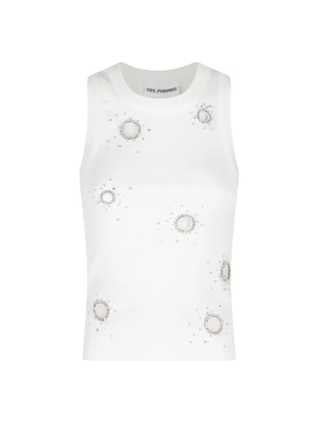 Top Des Phemmes klasyczny na ramiączkach biały