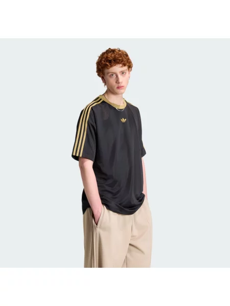 Žakárové tričko Adidas černé