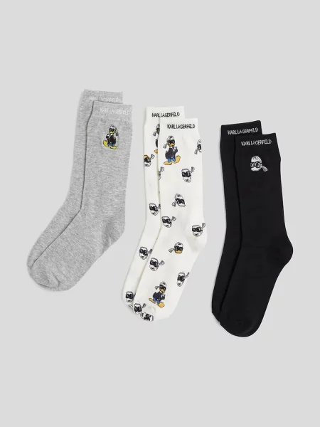 Чорапи Karl Lagerfeld KL X DISNEY 3 чифта сиво