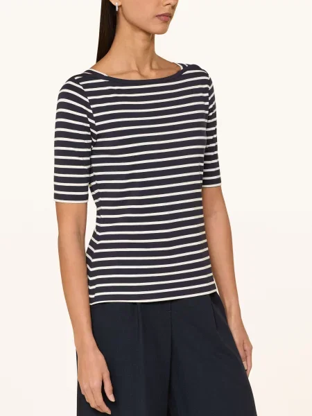 Comma Tričko tmavě modrá bílá