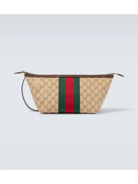 Geantă Gucci clasică din canvas maro