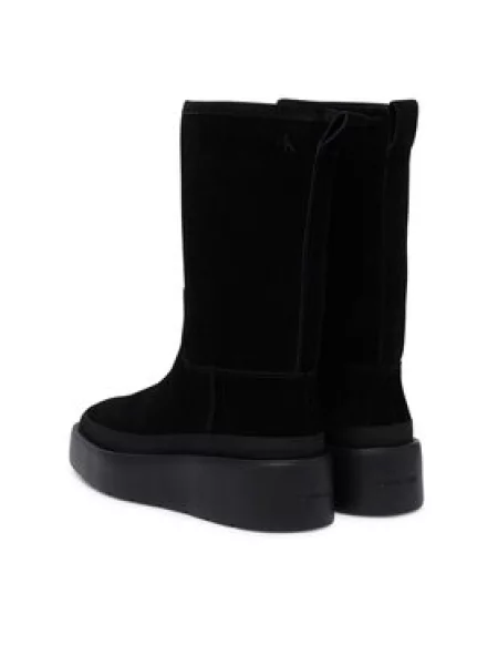 Čizme za snijeg Calvin Klein Flatform Mid Boot Suede Wl crna