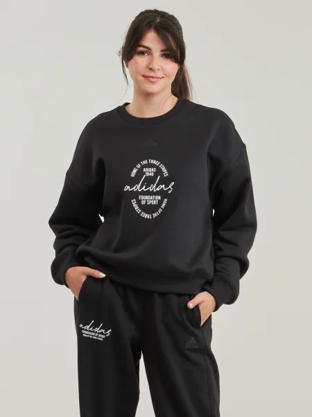 Fleecová fleecová mikina Adidas s potlačou