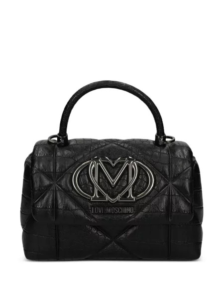 Шопинг чанта Love Moschino с апликация черно
