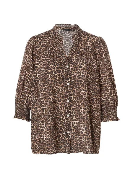 ONLY Bluză ONLRAYA bej închis / negru alb