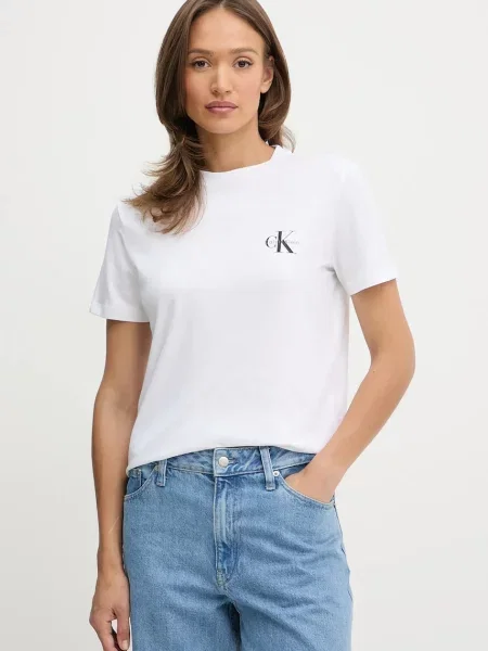 Calvin Klein Jeans Majica kit bela črna