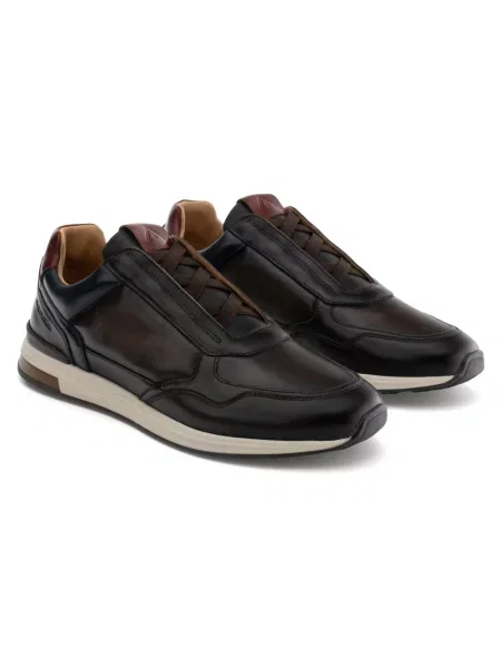 Sneakersy Ambitious skórzane wsuwane brązowe