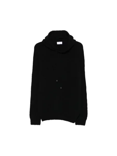Bluza z kapturem Scaglione wełniana z kapturem czarna