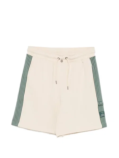 Pantaloni scurți Ea7 Emporio Armani cu dungi cu autograf