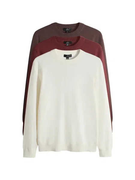 The Set Pulover crem roşu închis maro