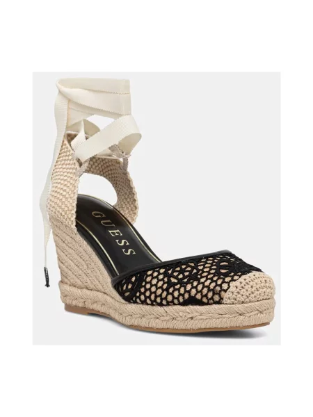 Guess espadryle na koturnie CHEYIN czarne