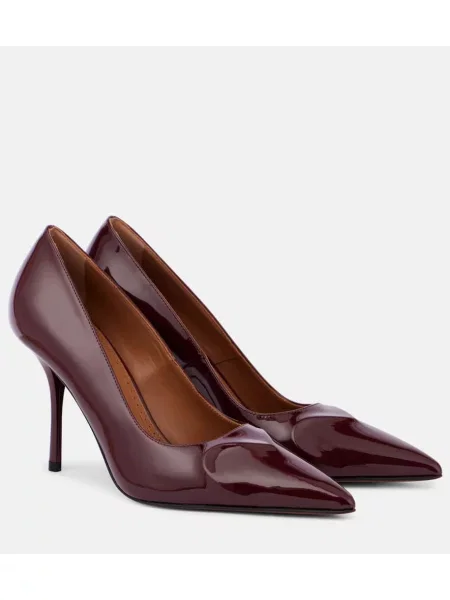 Pantofi cu toc Alaïa din piele de lac bordo