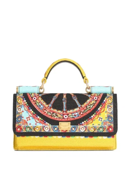 Geantă Dolce & Gabbana cu imagine din canvas negru