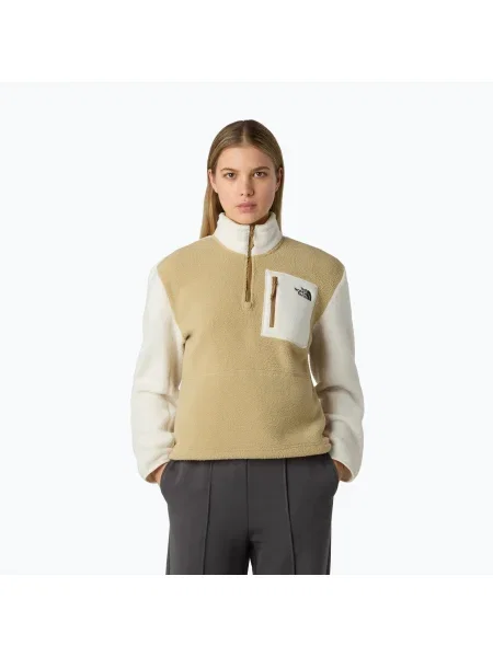 The North Face дамски суитшърт Yumiori Zip khaki stone/white dune/utility brown бяло