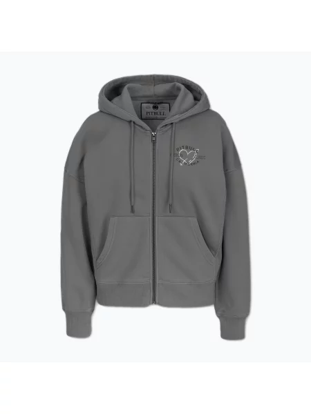 Bluza Pitbull Manzanita Heart Hooded Zip Sweatshirt washed grey szara