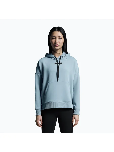 Дамска блуза с качулка On Running Coast синьо