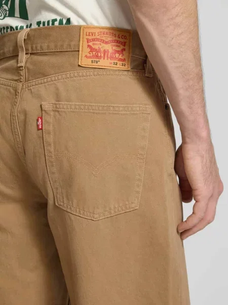 Jeansy o kroju baggy z czystej bawełny model BAGGY WILD TIGERS EYE' Levi's beżowe