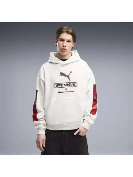 Bluza z kapturem PUMA Sport Boxy Graphic Fleece PUMA biała