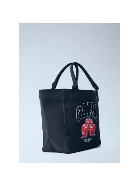 Ganni Torebki Kobieta ONE SIZE Średnia Torba Tote Cherry czarny