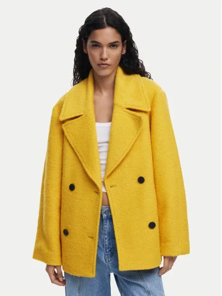 Desigual Vuneni kaput Shortcolor žuta