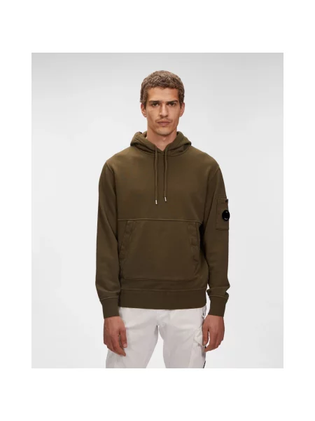 Bluza z kapturem C.p. Company polarowa z kapturem zielona