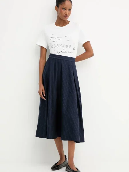 MM spódnica PELOTA granatowy midi rozkloszowana