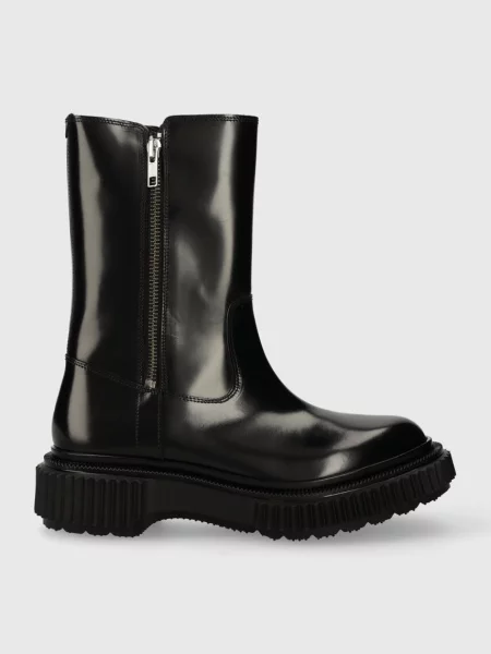 Кожаные ботинки Adieu на платформе черные