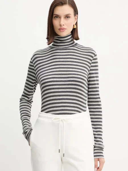 MM by Max Mara longsleeve z dodatkiem wełny BLASY szara