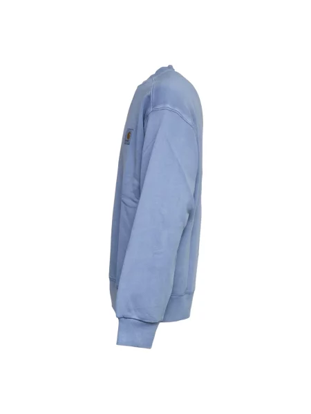 Bluza Carhartt Wip z długim rękawem z kołnierzem z logo niebieska