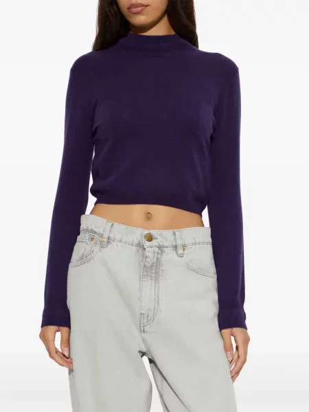 Lung pulover Jil Sander din cașmir violet