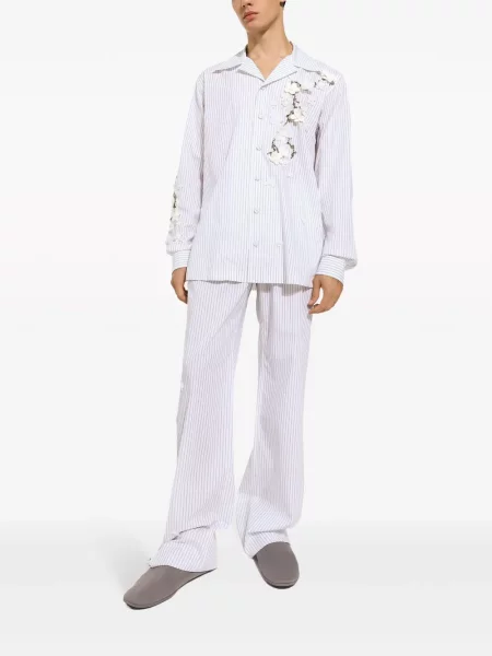 Gėlėtos kelnės Dolce & Gabbana balta