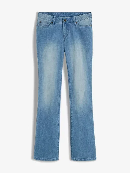 Dżinsy o kroju bootcut mid waist ze stretchem niebieskie