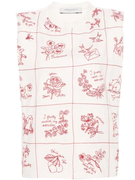 Top Golden Goose cu broderie