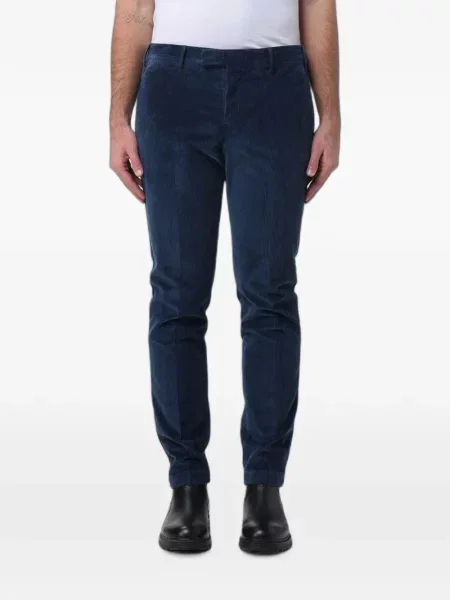 Pantaloni chino Pt Torino de catifea cord albastru