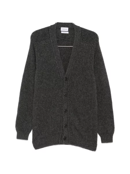 Cardigan Scaglione tricotate cu decolteu în V gri