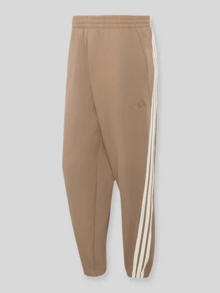 Spodnie dresowe o kroju regular fit z czystej bawełny Adidas Sportswear beżowe
