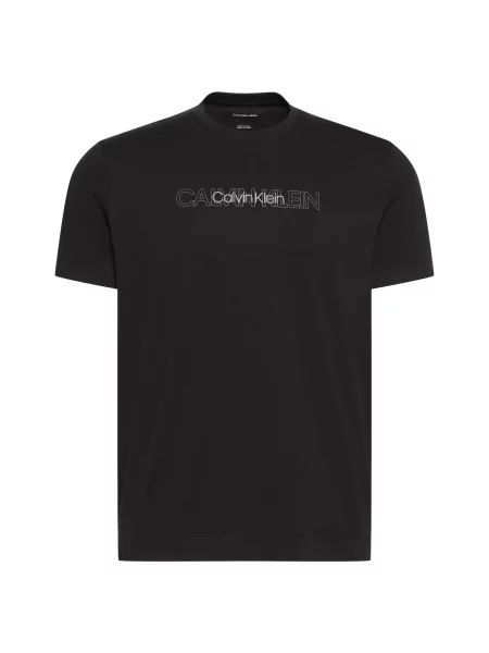 Calvin Klein Tricou gri deschis / negru alb