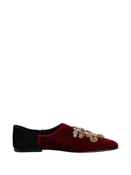 Pantofi loafer Dolce & Gabbana de catifea roșu